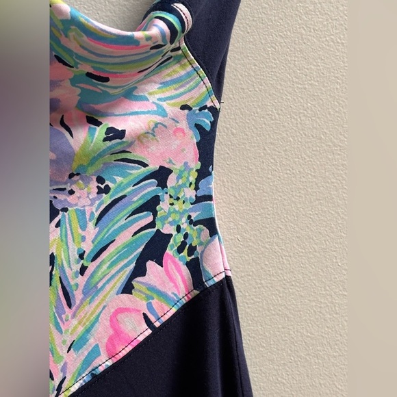 Lilly Pulitzer Finn Long Sleeve Cotton T-Shirt Dress Navy Bermudaful Women’s XS - Picture 9 of 11